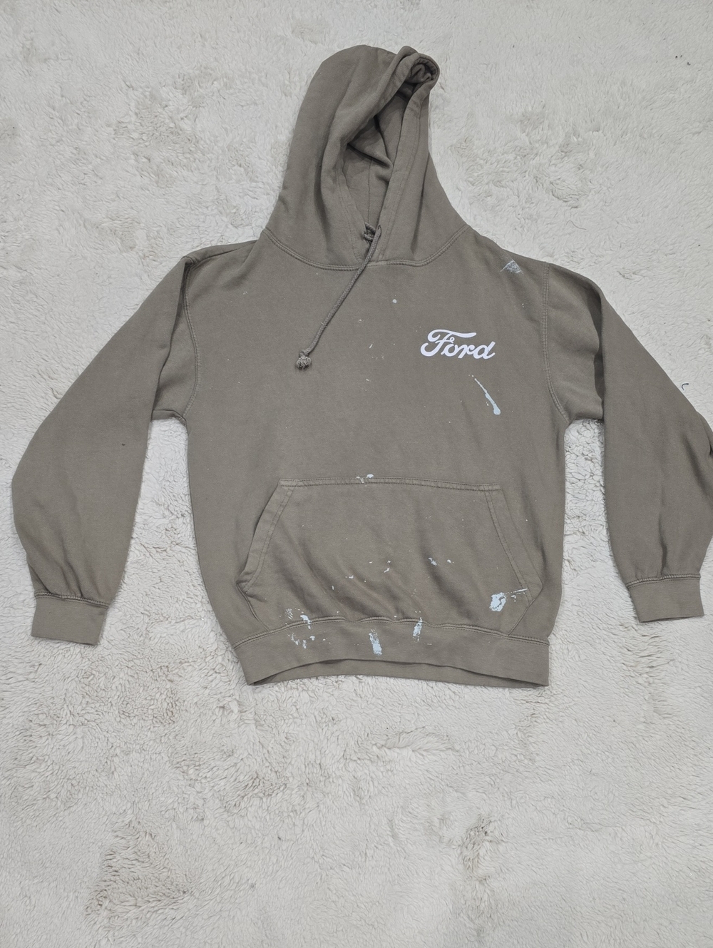 Ford Men's Zip-Up Hoodie in Olive